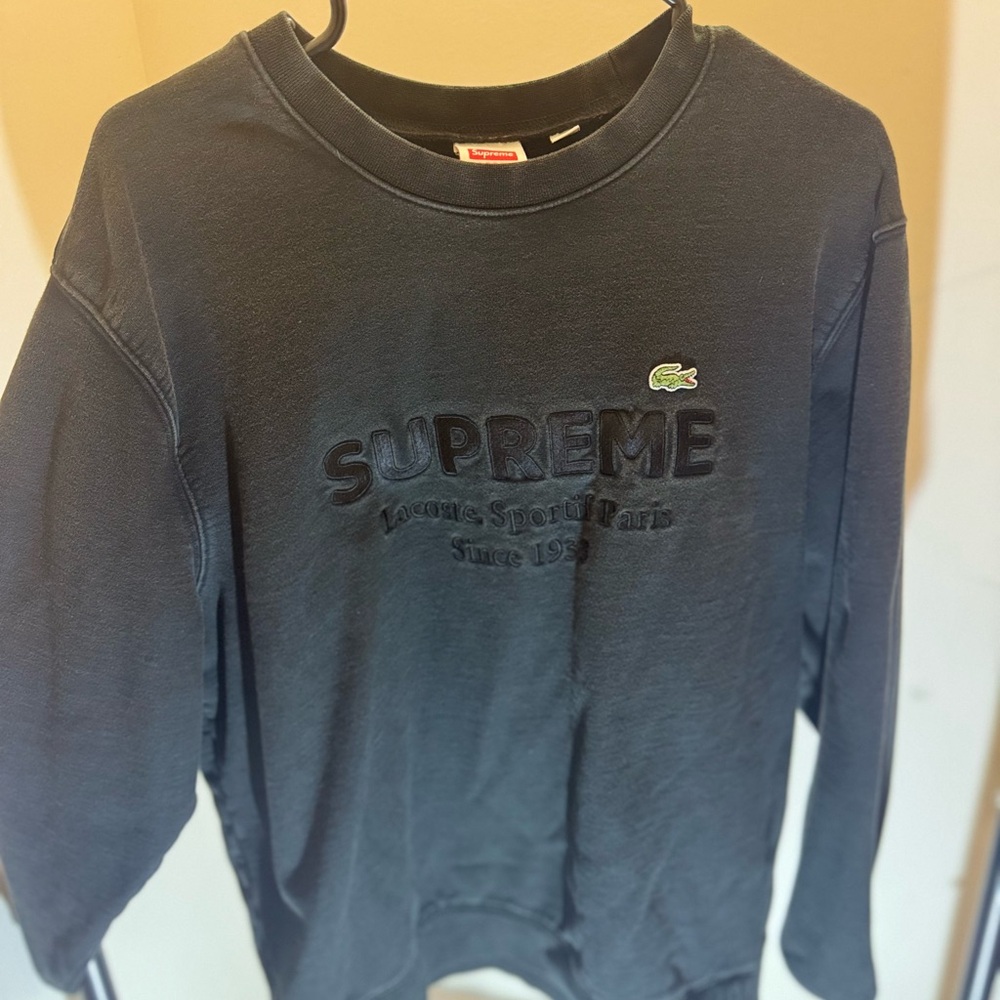 Supreme/Lacoste Black crewneck